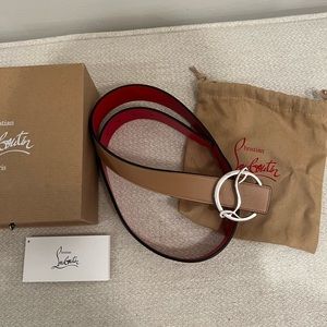 Louboutin Reversible CL Logo Leather Belt Size S (85)